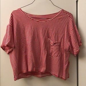 American Apparel Red Stripe Crop Top (one size)